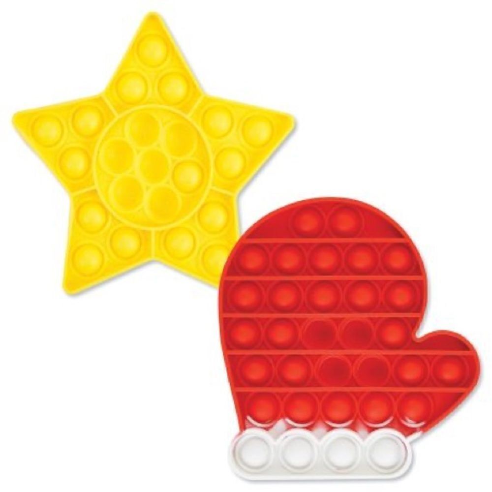 Christmas Silicone Mitten & Star Push Poppers New in Package